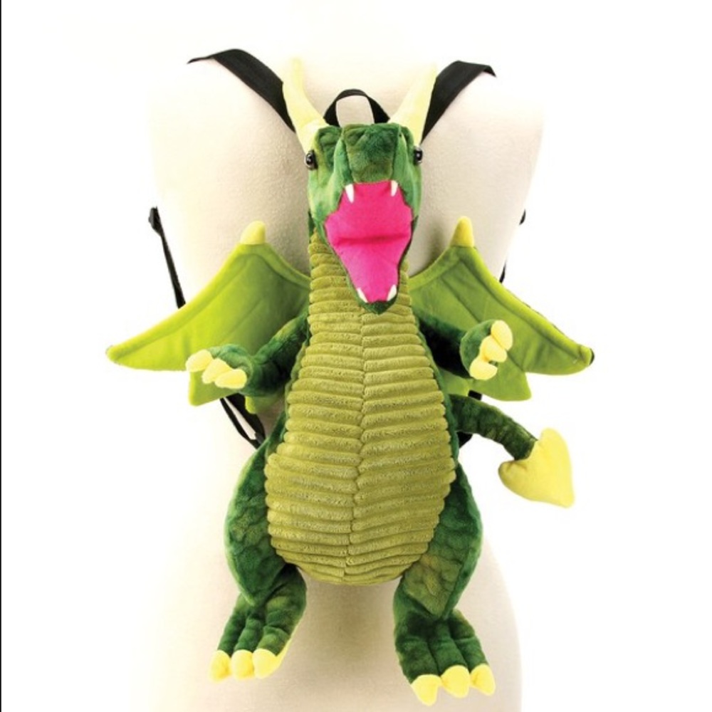 Unisex Cosplay Green Magical Dragon Cute Plush 3D Backpack Bag - Picture 2 of 5